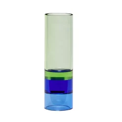 Hübsch Candle lantern vase Ø5 cm, Green-blue New