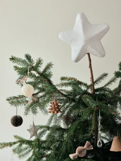 Broste Copenhagen Candy Christmas tree pendant glass 2 pieces, Creme White