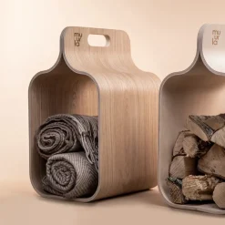 Muurla Carrier newspaper holder, Oak Beige Outlet