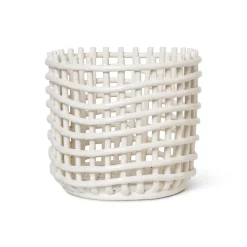 Ferm Living Ceramic braided basket Ø23.5 cm, off White Discount