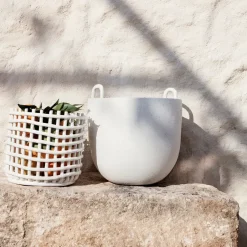 Ferm Living Ceramic braided basket Ø23.5 cm, off White Discount