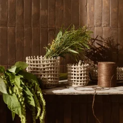 Ferm Living Ceramic braided basket Ø16 cm, cashmere Beige Discount