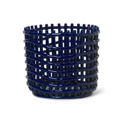 Ferm Living Ceramic braided basket Ø23.5 cm, Blue Outlet