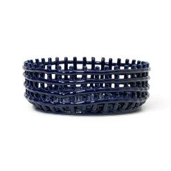 Ferm Living Ceramic braided bowl, Blue Hot