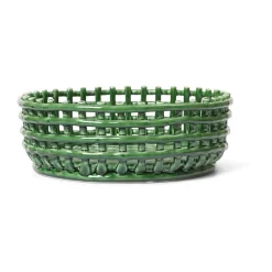 Ferm Living Ceramic braided bowl, Emerald Green Sale