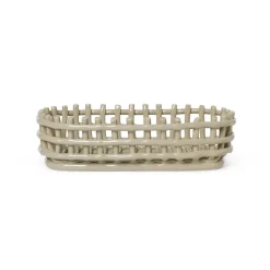 Ferm Living Ceramic plated basket oval 15x30 cm, Cashmere Beige Hot