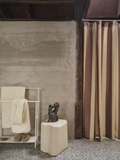 Ferm Living Chambray shower curtain, Carob brown-parchment BrownBeige