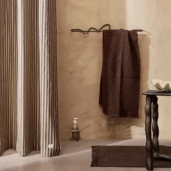 Ferm Living Chambray shower curtain, Sand-black BlackBeige Clearance