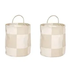 OYOY Chess storage baskets small 2-pack, Clay-offwhite BeigeBrown Hot