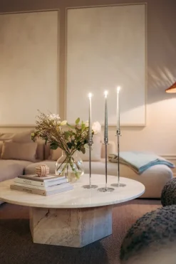 Hilke Collection Chiaro Di Luna candle sticks 30 cm, Nickel-plated brass Silver-coloured Outlet