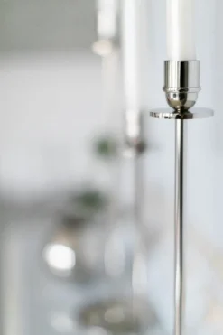 Hilke Collection Chiaro Di Luna candle sticks 30 cm, Nickel-plated brass Silver-coloured Outlet