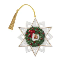 Villeroy & Boch Christmas Classics star ornament, White-Green WhiteGreen Discount