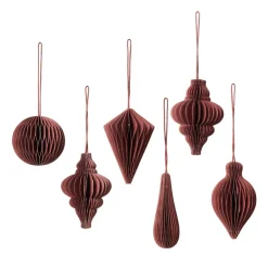 Broste Copenhagen Christmas mix decoration 6-pack, Pompeian Red Best