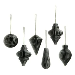 Broste Copenhagen Christmas mix decoration 6-pack, Thyme Grey Discount