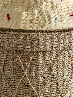 Bloomingville Cillie storage basket with lid Ø40 cm, Nature ice cream BrownBeige Online