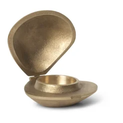 Ferm Living Clam candle holder, Brass Gold-coloured