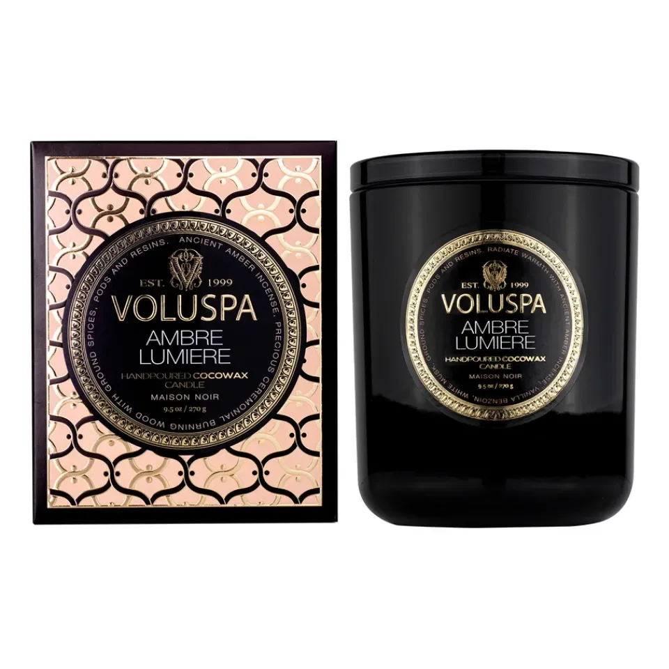 Voluspa Classic Maison Noir scented 60 hours, Ambre Lumiere Gold-colouredBlack Hot