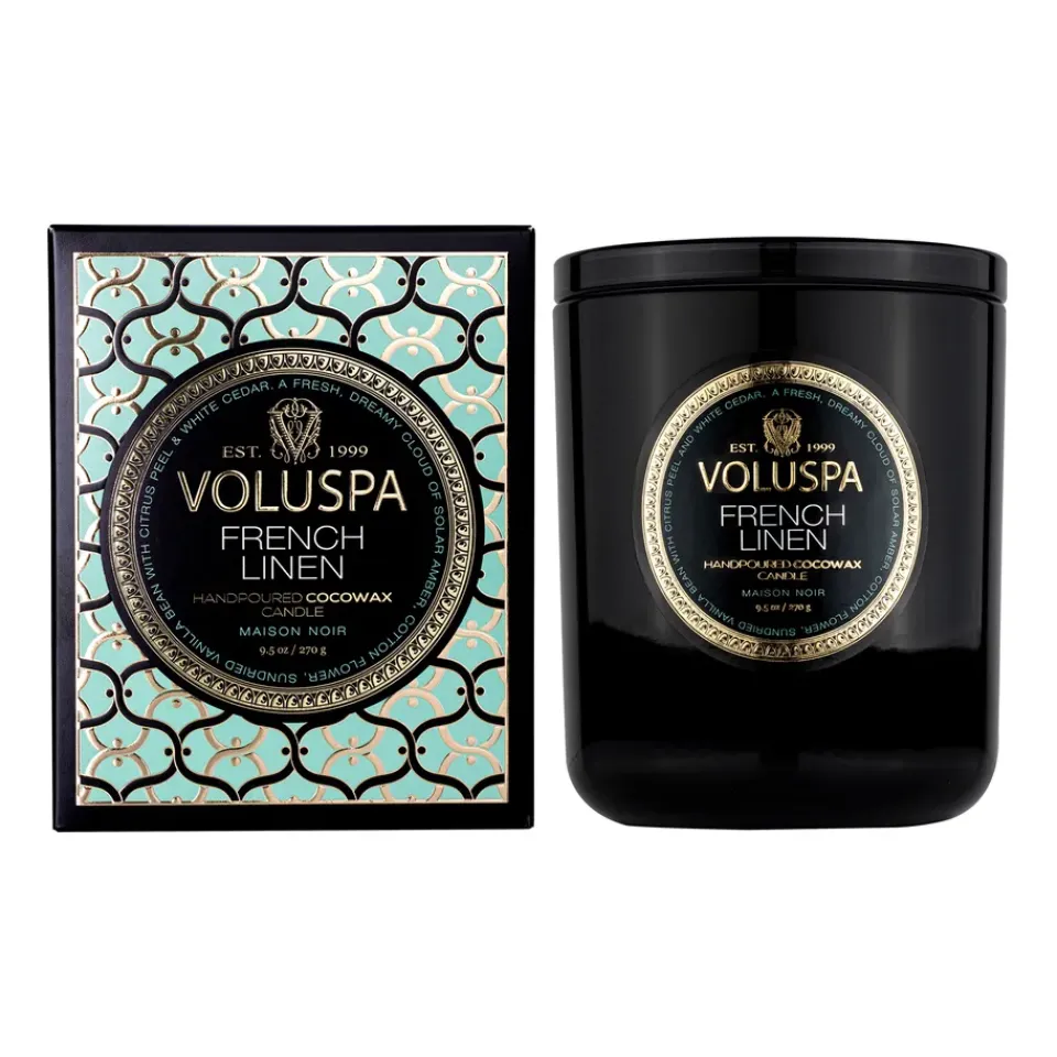 Voluspa Classic Maison Noir scented 60 hours, French Linen Gold-colouredBlack
