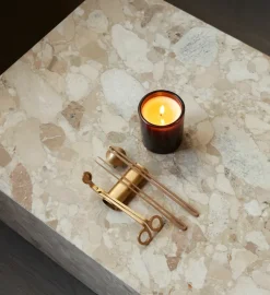 Audo Copenhagen Clip care kit candle 4 pieces, Brass Gold-coloured New