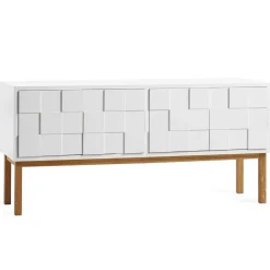 A2 Collect 2010 media bench with leg, Oak leg White Best