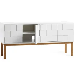 A2 Collect 2010 media bench with leg, Oak leg White Best
