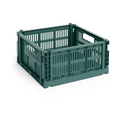 HAY Colour Crate M Square 29.5x29.5 cm, Dark Green Clearance