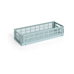 HAY Colour Crate Mini Oblong 13x34.5 cm, Dusty Blue Clearance
