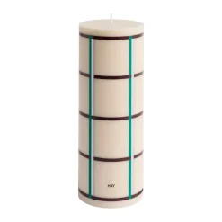HAY Column Candle block candle large 25 cm, Off white-green bordeaux-silver Multi Outlet