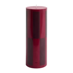 HAY Column Candle block candle large 25 cm, Wine-bordeaux large check Multi Discount