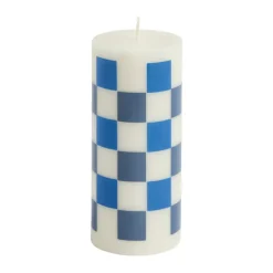HAY Column Candle block candle small 15 cm, Off white-blues WhiteBlue Hot