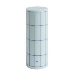 HAY Column Candle block candle large 25 cm, Light blue-blue grid check Multi Discount