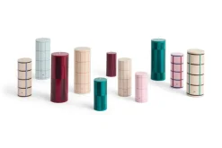 HAY Column Candle block candle large 25 cm, Off white-red grid check Multi Sale