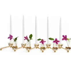 KLONG Constella candle holder large, brass Gold-coloured Discount
