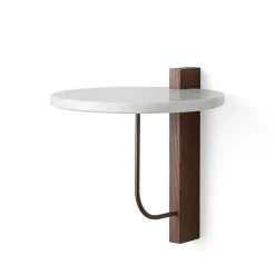 Audo Copenhagen Corbel shelf, Marble carrara, dark stained oak BrownWhite