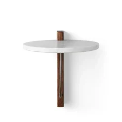 Audo Copenhagen Corbel shelf, Marble carrara, dark stained oak BrownWhite