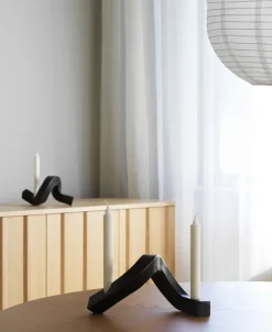 Normann Copenhagen Crooked candle holder 1, Bronze Black New