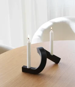 Normann Copenhagen Crooked candle holder 2, Bronze Black Clearance