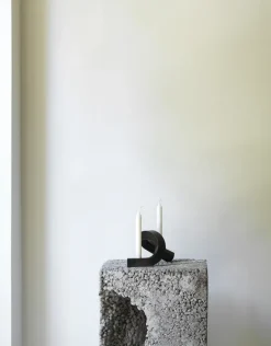 Normann Copenhagen Crooked candle holder 2, Bronze Black Clearance