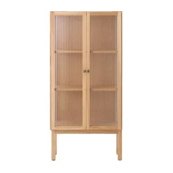 Audo Copenhagen Curiosity cabinet with glass doors 143 cm, Oak Beige Outlet