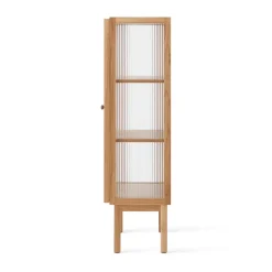 Audo Copenhagen Curiosity cabinet with glass doors 143 cm, Oak Beige Outlet
