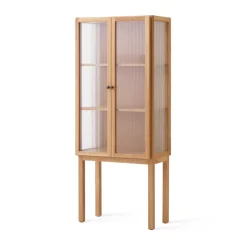 Audo Copenhagen Curiosity cabinet with glass doors 168 cm, Oak Beige Discount