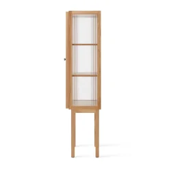 Audo Copenhagen Curiosity cabinet with glass doors 168 cm, Oak Beige Discount