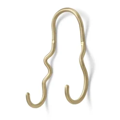 Ferm Living Curvature hook double, brass Gold-coloured Outlet