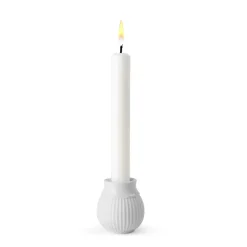 Lyngby Porcelæn Curve candle sticks 7 cm, White Outlet