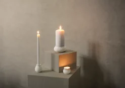 Lyngby Porcelæn Curve candle sticks 7 cm, White Outlet