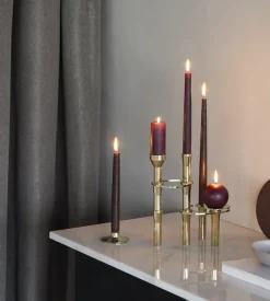 LIND DNA Curve Candlestick, Gold, tray Gold-coloured Online
