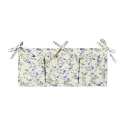 Garbo&Friends Dainty satin quilted bed pocket, 18x43 cm Blue Hot