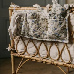 Garbo&Friends Dainty satin quilted bed pocket, 18x43 cm Blue Hot