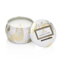 Voluspa Decorative tin candle 25 hours, Panjore Lychee White Discount
