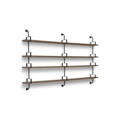 GUBI Demon wall shelf 4 levels, Walnut, 215 cm Brown Clearance